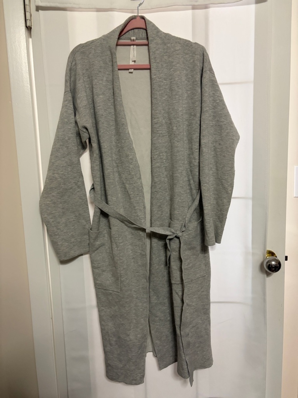 Babaton Women’s Grey Knit Cardigan with Belt
